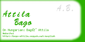 attila bago business card